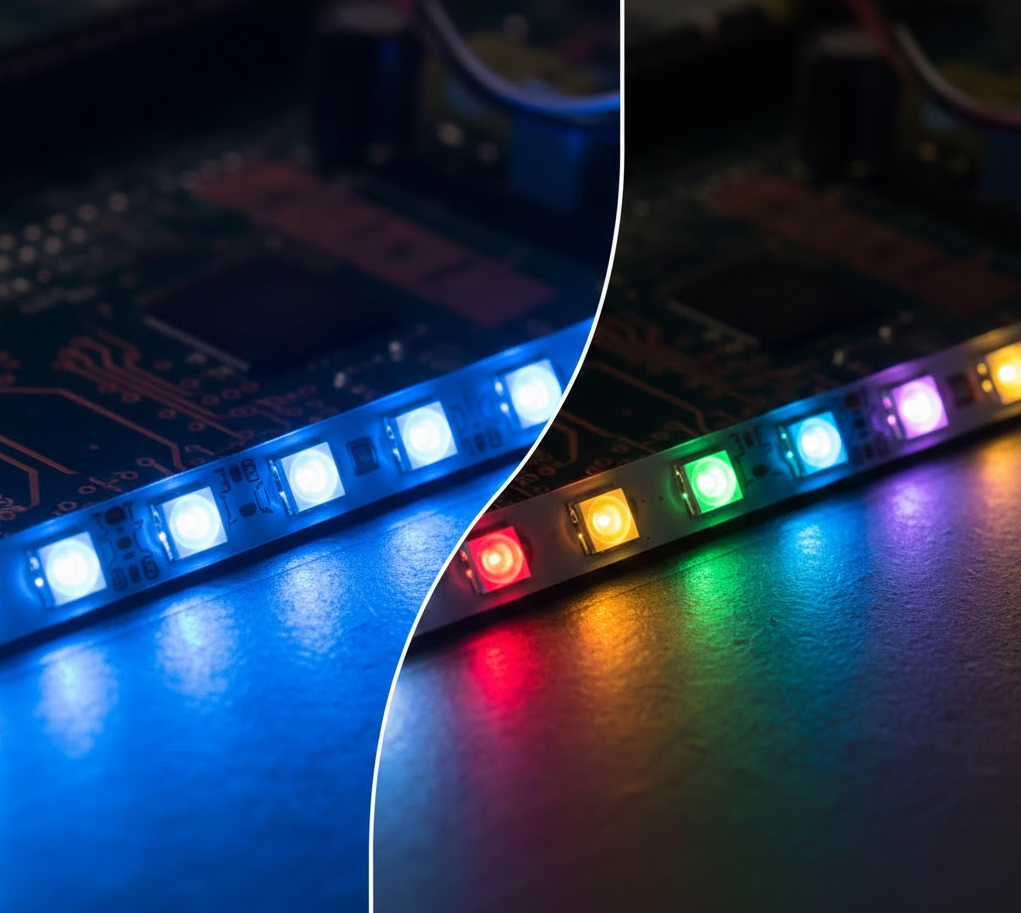 SỰ KHÁC BIỆT GIỮA ĐÈN NỀN LED ĐƠN SẮC VÀ RGB TRÊN BÀN PHÍM: CHỌN LOẠI NÀO CHO CÔNG VIỆC VÀ THẨM MỸ?