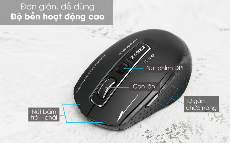 Hoạt động bền bỉ - Chuột Bluetooth Zadez M350